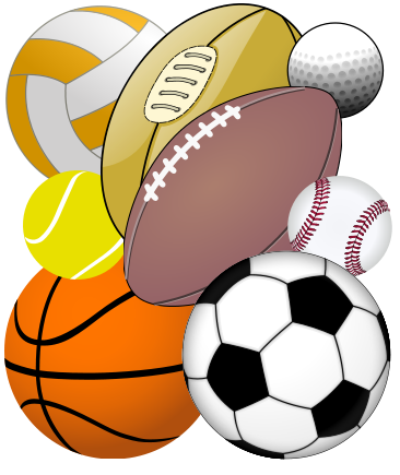 a bunch of sports balls 